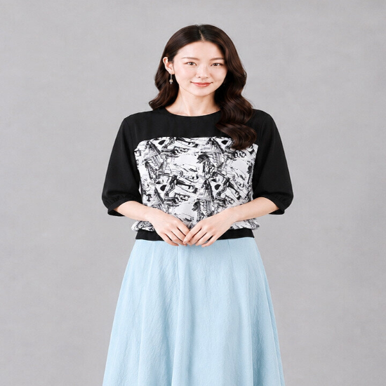 [마르조][1종] 블랙 시리즈 블라우스7CMFB025