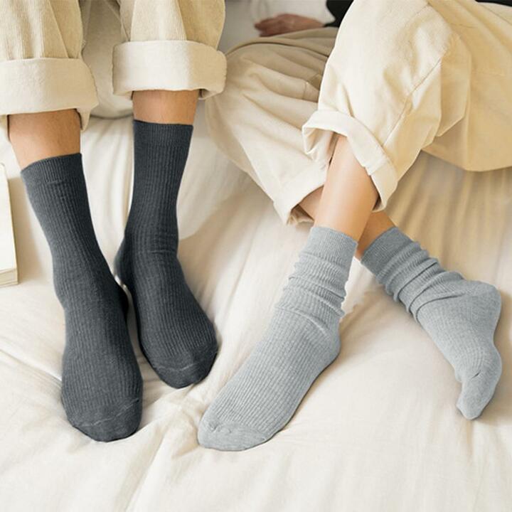 [5+5] 심플컬러 골지중목양말 (총 10켤레세트)