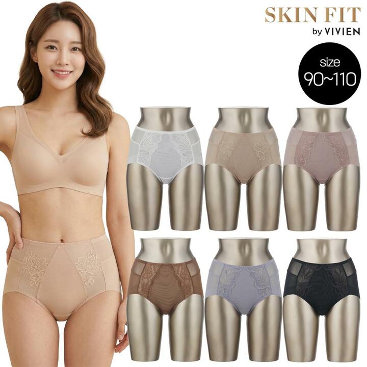 [방송히트]비비안 스킨핏 16차 빅사이즈 데일리 크레오라 파워핏 헴 팬티 6종(110사이즈까지)