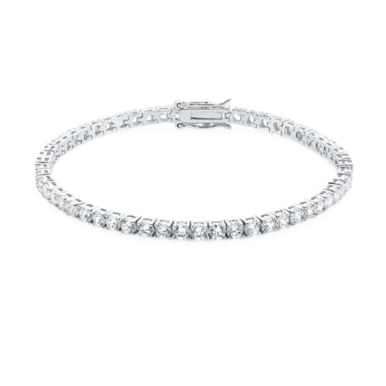 화이트 타임리스 3MM 베이직 테니스 팔찌 (S) LLBB23324T