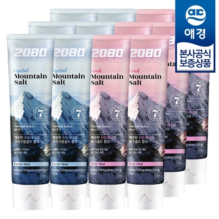 [애경] 2080 히말라야 퓨어 솔트 치약 120g x12개