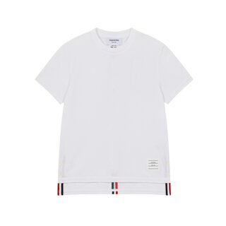 톰브라운 여성 클래식 피케 스트라이프 티 화이트 FJS013A-00050-100
