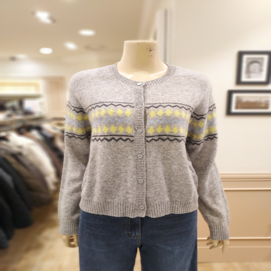 BCBG 울 알파카 라운드 니트 가디건 B5DAK125