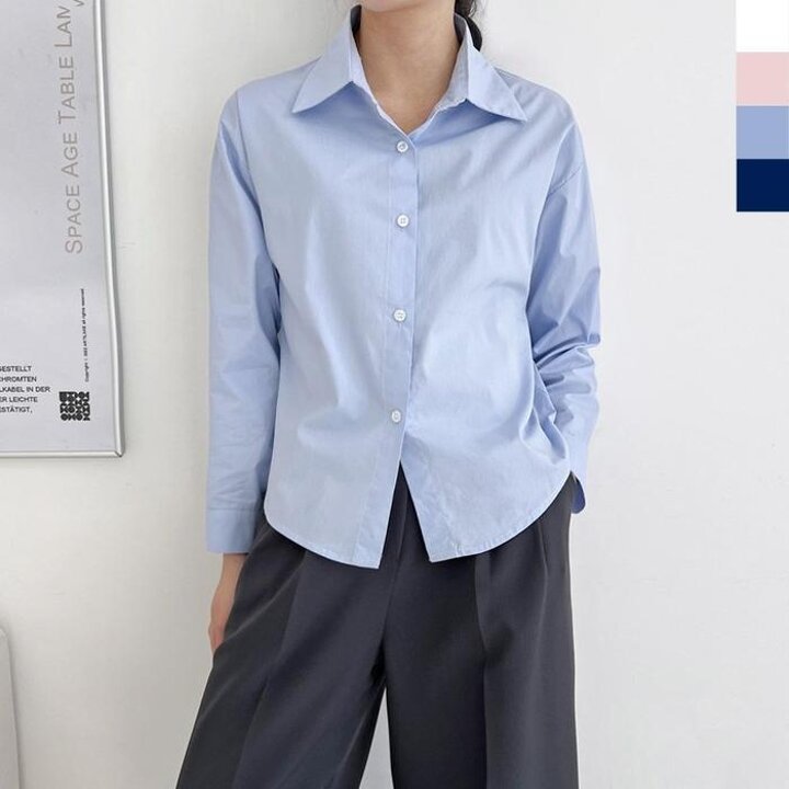 여성트렌베이직기본긴팔남방셔츠데일리티셔츠