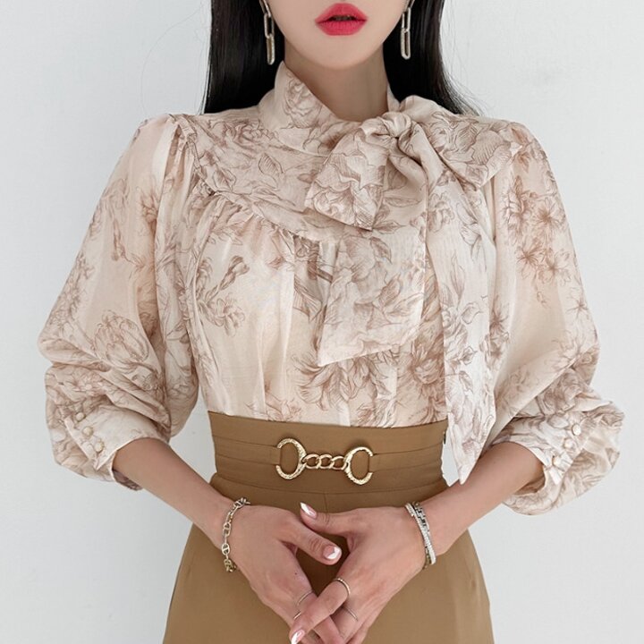 금찌 헤스티 스카프 블라우스 ST7720B