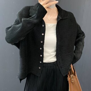 플라라 (88까지)플리츠솔리드와이드자켓