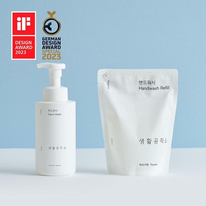 [생활공작소][EVENT] 핸드워시 손세정제 리필(400ml) 12개+1개 추가증정 (총 13개) / (파우더/청포도향 택1)
