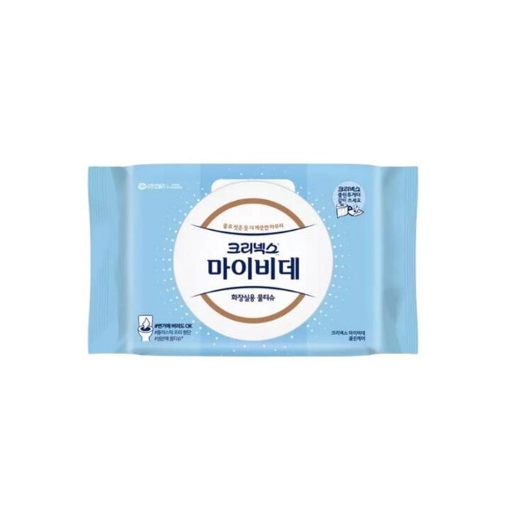 마이비데물티슈대용량캡형60매x1팩클린케어화장실용비데용물에녹는비데티슈