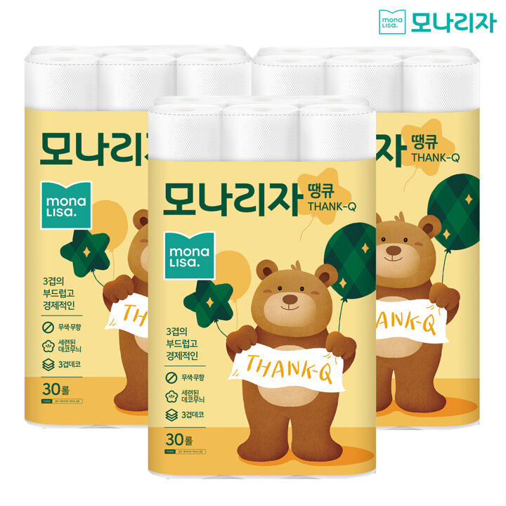 모나리자 땡큐 30m*30롤 x 3팩
