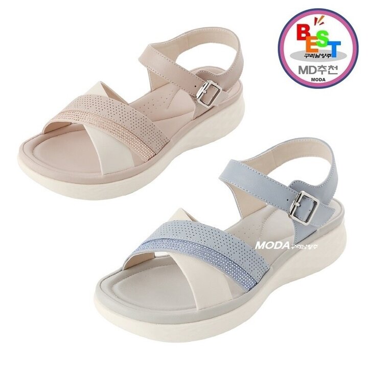 4.0CM 국민 쿠션 편안한 경량 여성 샌들 LCWW28U426XUGN