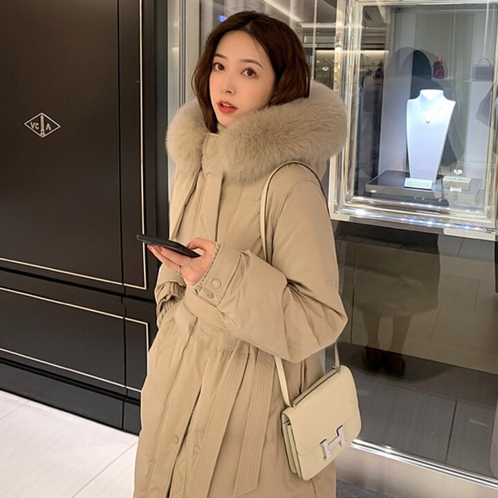 [리즈무드] 막시 덕다운 후드퍼 롱패딩