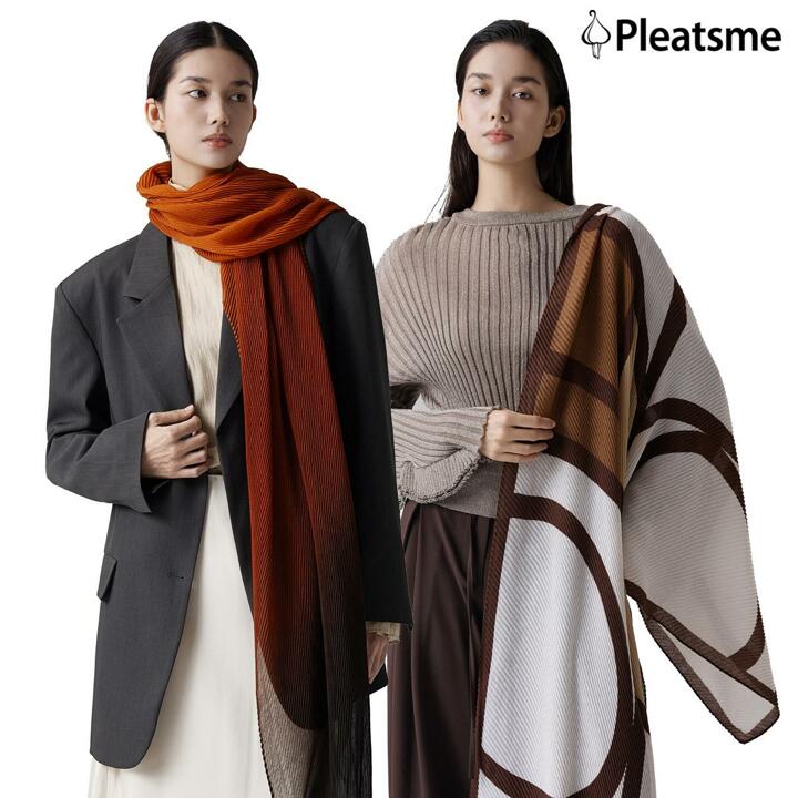 최신상 26FW 플리츠미 아트워크 플리츠 숄 2개 세트