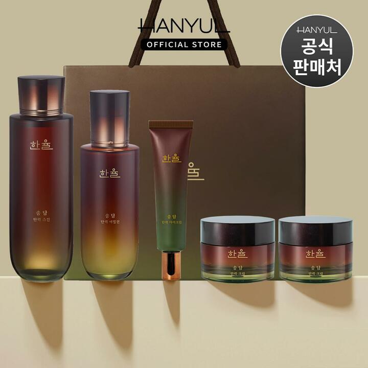 [내일도착]한율 송담 탄력 기초 5종세트(스킨+에멀전+아이크림+크림2개+쇼핑백) 