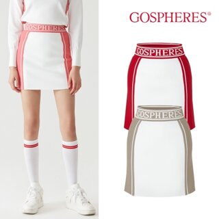 고스피어 GOSPHERES WOMAN BAND LOGO KNIT SKIRT PW3WMS24