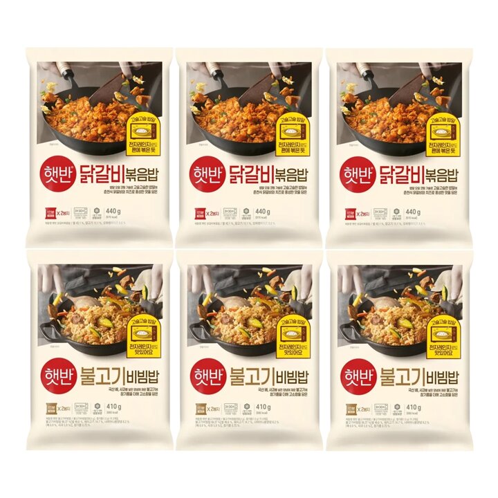 CJ제일제당 햇반닭갈비볶음밥440gx3+불고기비빔밥410gx3