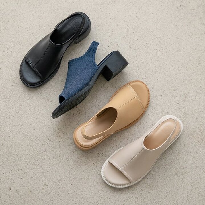 [분홍코끼리](쫀득몰드창) 쫀쫀핏 스판 샌들(5cm)