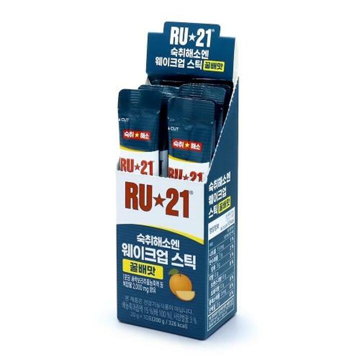 알유21 숙취해소에 도움이 되는 젤리  웨이크업스틱 꿀배맛 3박스(30포)