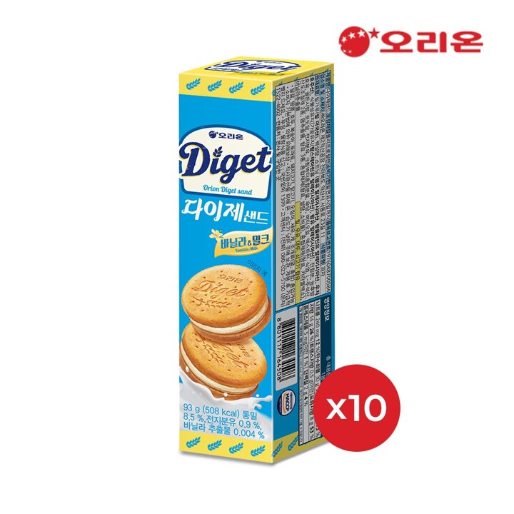 오리온 다이제샌드 바닐라밀크 2p(93g) X 10개