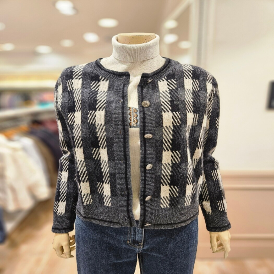 BCBG 하운드 라쿤 가디건 B4D9K107