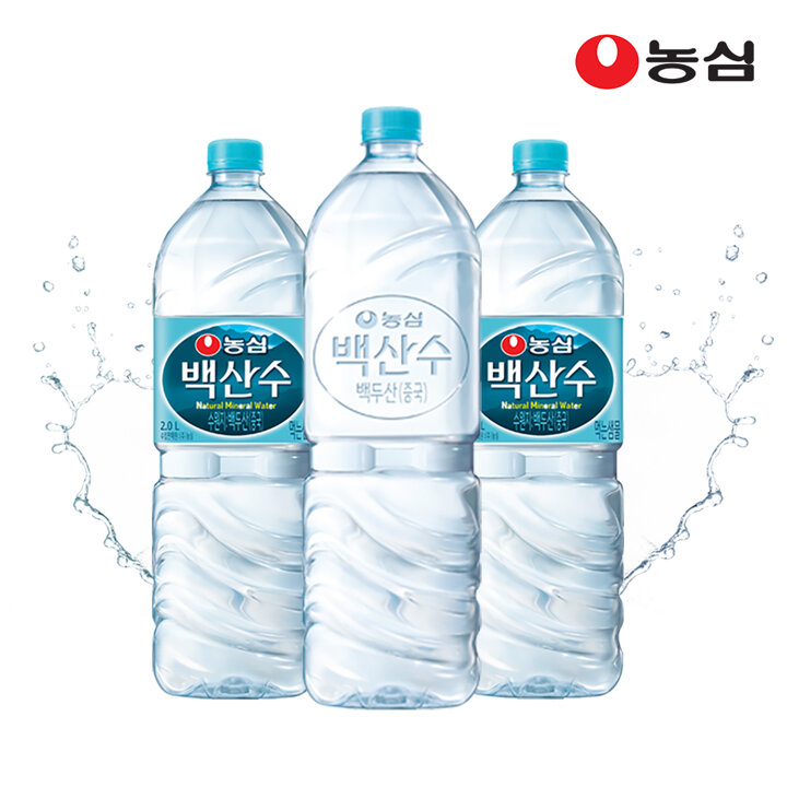 농심 백산수 2L 유라벨 18병 + 무라벨 18병