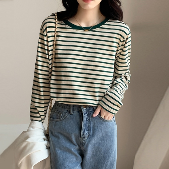 [리즈무드] 데일리 긴팔 스트라이프 티셔츠
