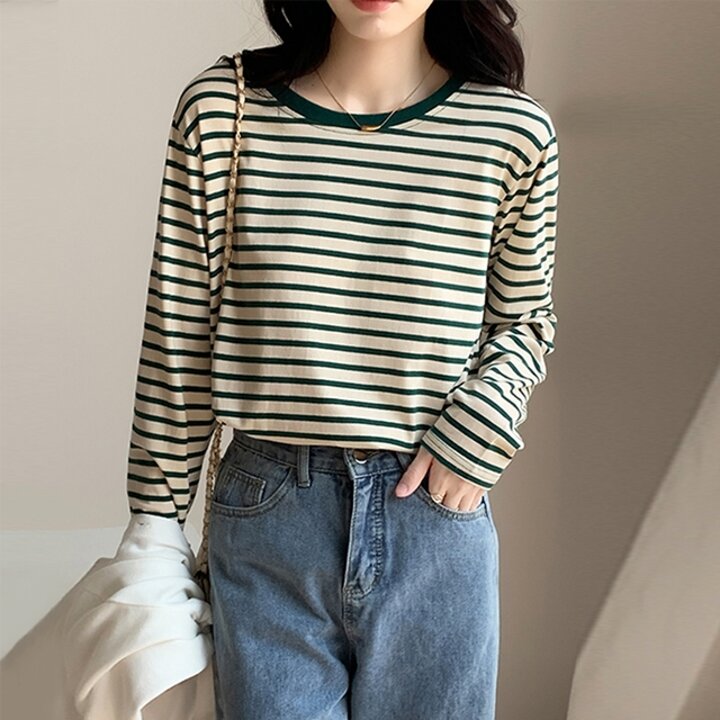 [리즈무드] 데일리 긴팔 스트라이프 티셔츠