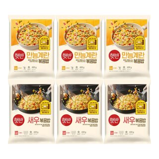 CJ제일제당 햇반만능계란볶음밥400g x3개 + 새우볶음밥 420g x3개