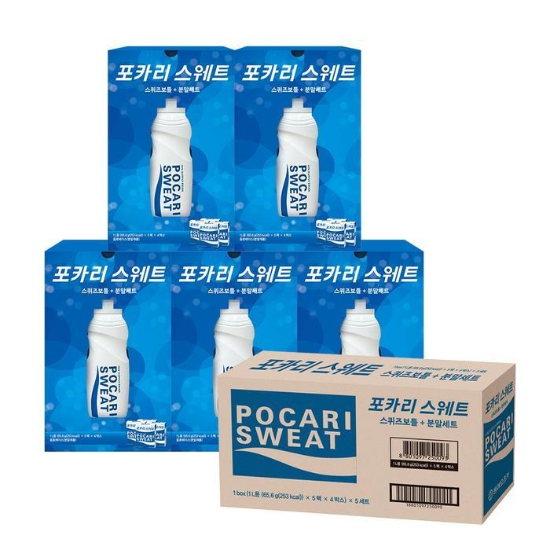 (주)셀러허브 <b>포카리</b><b>스웨트</b> <b>분말</b> (65.6g 100입+스퀴즈 보틀 5개) 세트