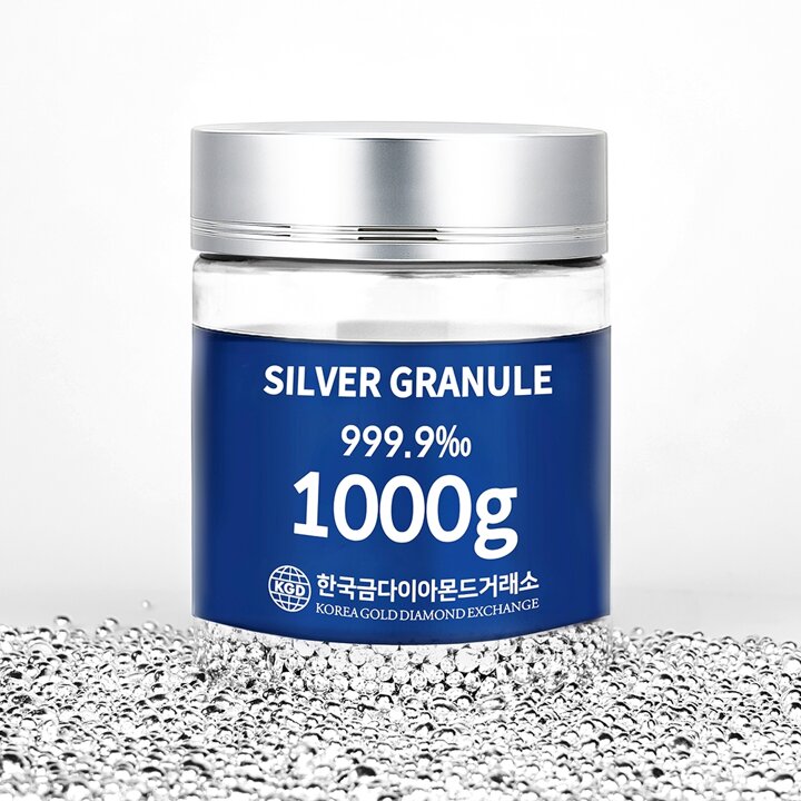 [한국금다이아몬드] 실버 그래뉼 1000g 999.9 포나인 은투자 은바 은테크 은시세