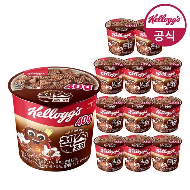 [켈로그] 시리얼 첵스초코 컵 40g x 12개 (1박스)