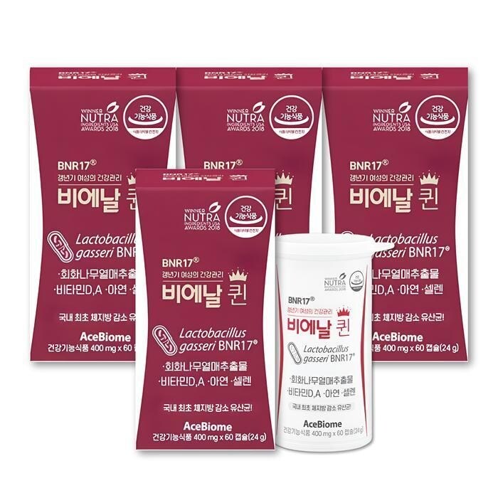 [비에날] 비에날퀸 유산균 400mg x 60캡슐 4박스 (47735314)