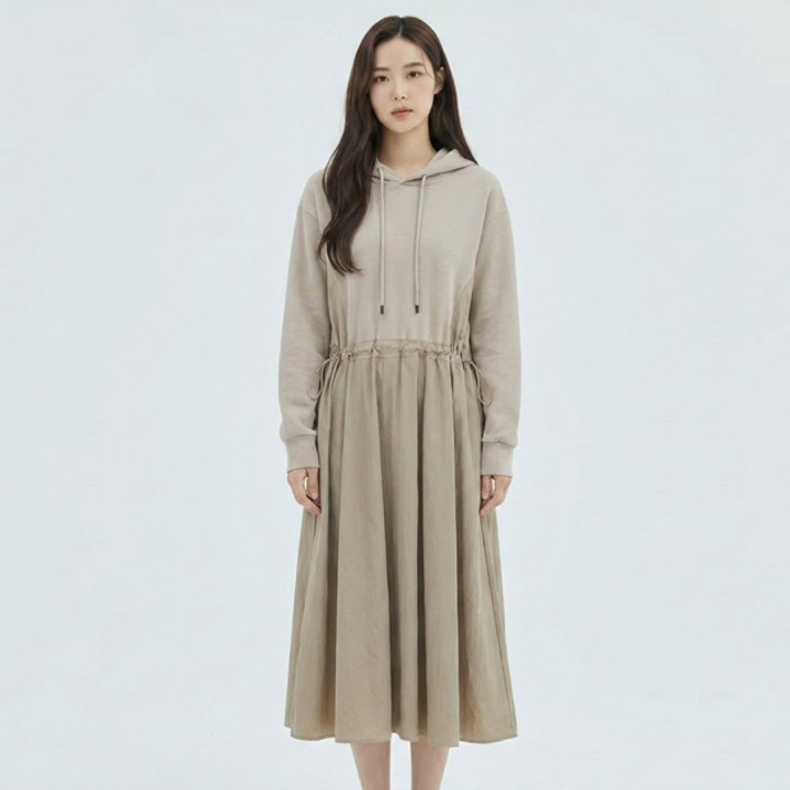 [반에이크] 후드넥 배색원피스_VB34OPQ301Z