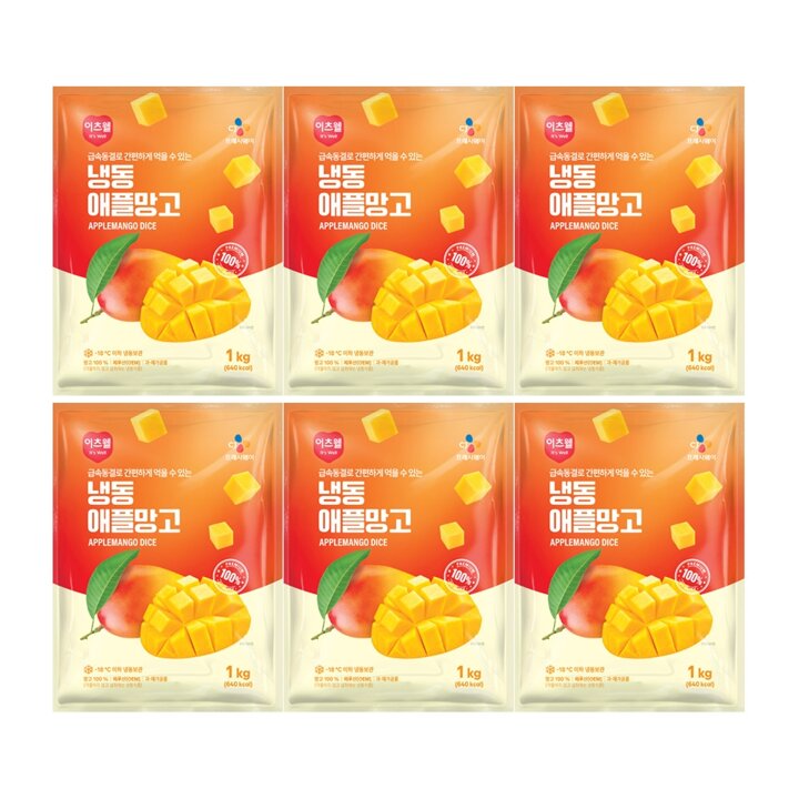 CJ프레시웨이 이츠웰 냉동애플망고1Kg x 6개