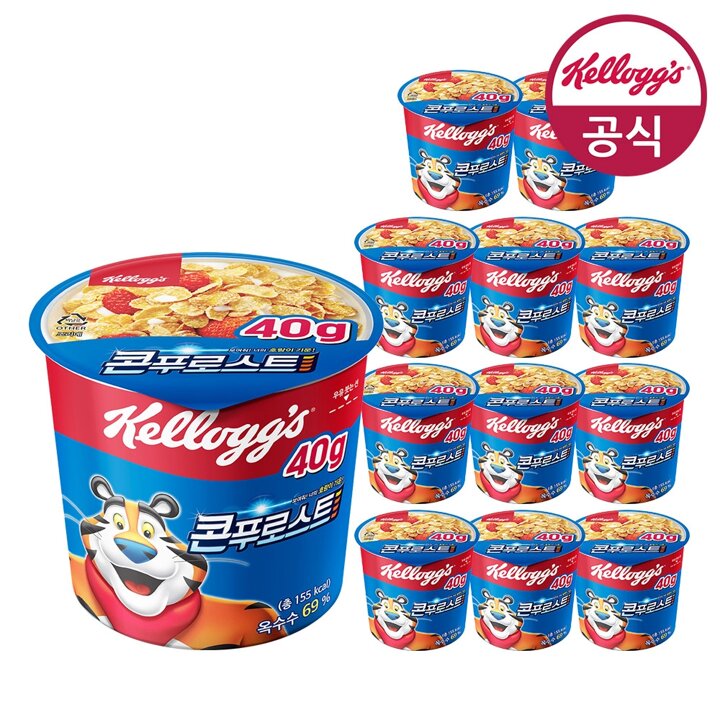 [켈로그] 시리얼 콘푸로스트 컵 40g x 12개 (1박스)