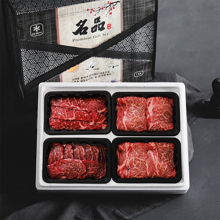 국내산 소고기 구이선물세트 3호 1등급 1.2kg(꽃등심/꽃등심/안심/채끝/각300g)