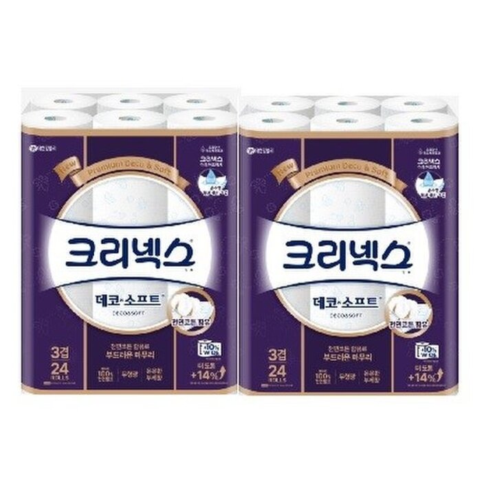(신세계의정부점)크리넥스 데코소프트 35m*24롤 108mm[2팩]