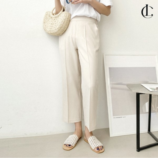 여성 슬랙스 세미부츠컷 바지 뒷밴딩 여름 스판팬츠 LPAP047