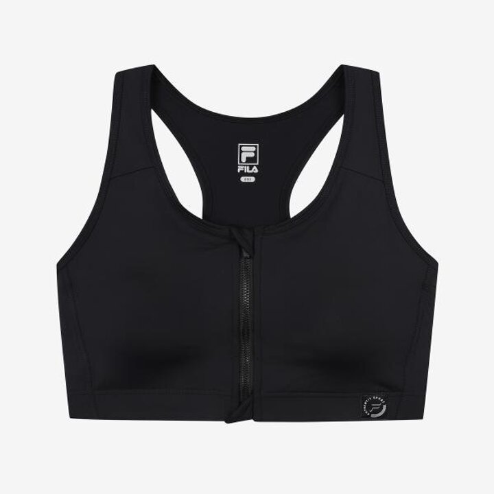 [휠라 언더웨어] 액티브 프론트 지퍼 하이서포트 브라탑 (FI4ITG1047F BLK)