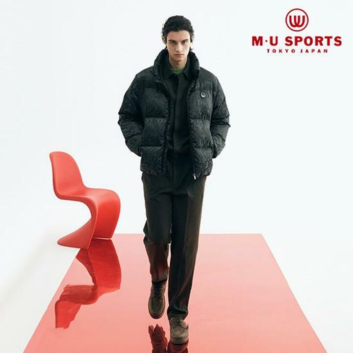 [MU SPORTS] 엠유스포츠 25FW 남성 로고 자가드 다운  