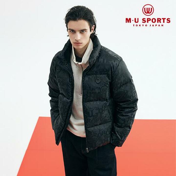 [MU SPORTS] 엠유스포츠 25FW 남성 로고 자가드 다운  