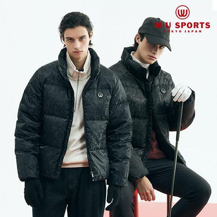 [MU SPORTS] 엠유스포츠 25FW 남성 로고 자가드 다운  