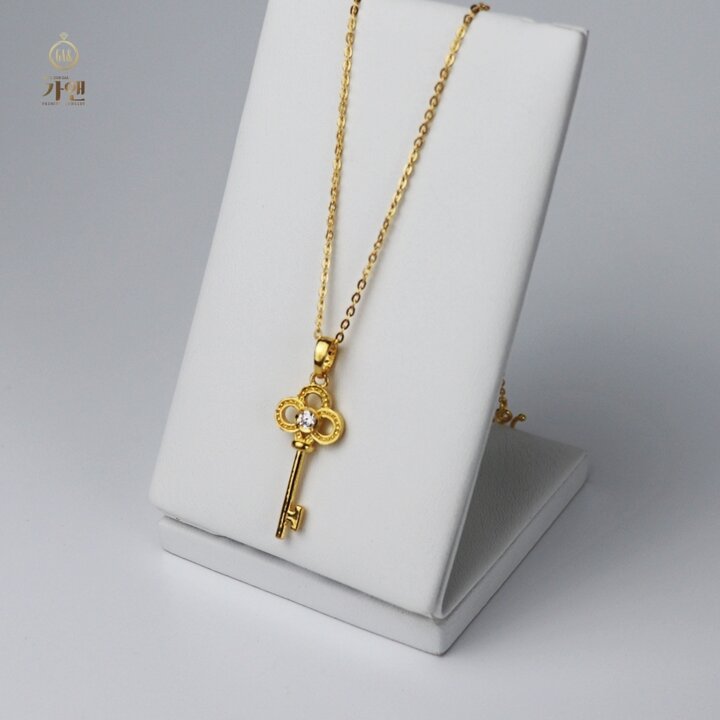 [가앤] 24k순금 큐빅 열쇠 체인 목걸이 7.50g