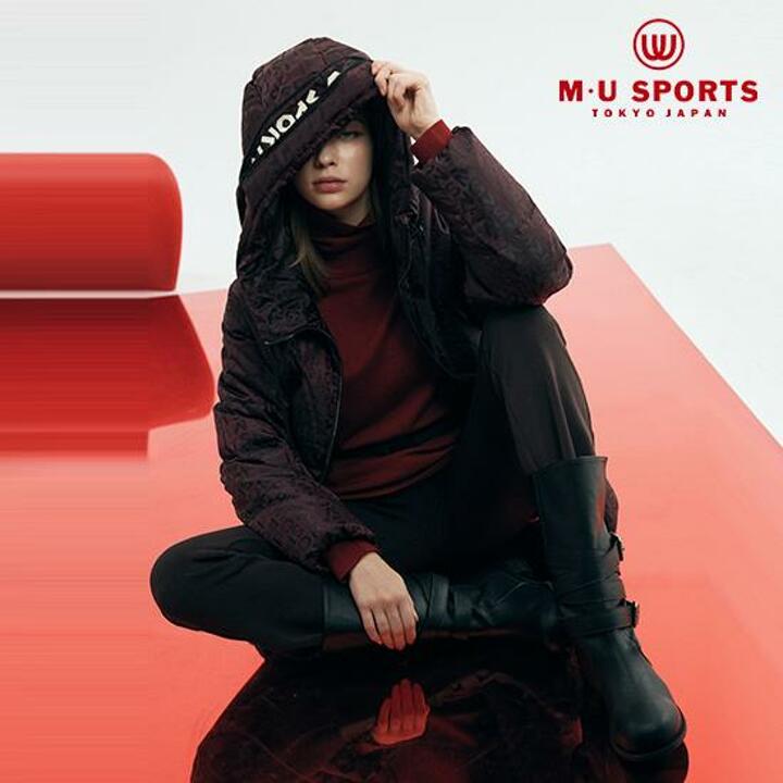 [MU SPORTS] 엠유스포츠 25FW 여성 로고 자가드 다운  