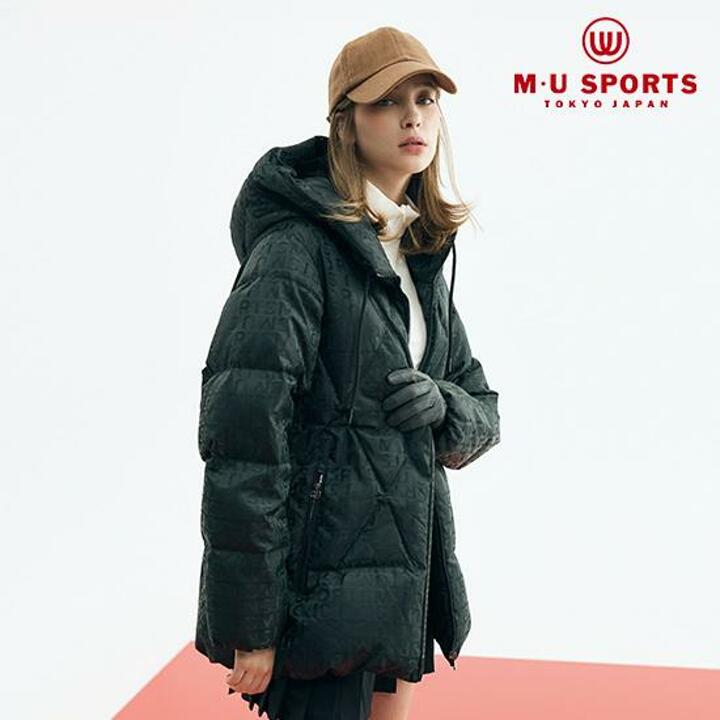 [MU SPORTS] 엠유스포츠 25FW 여성 로고 자가드 다운  