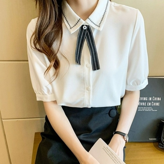 KAA 8508 여자카라포인트반팔블라우스19644587667501
