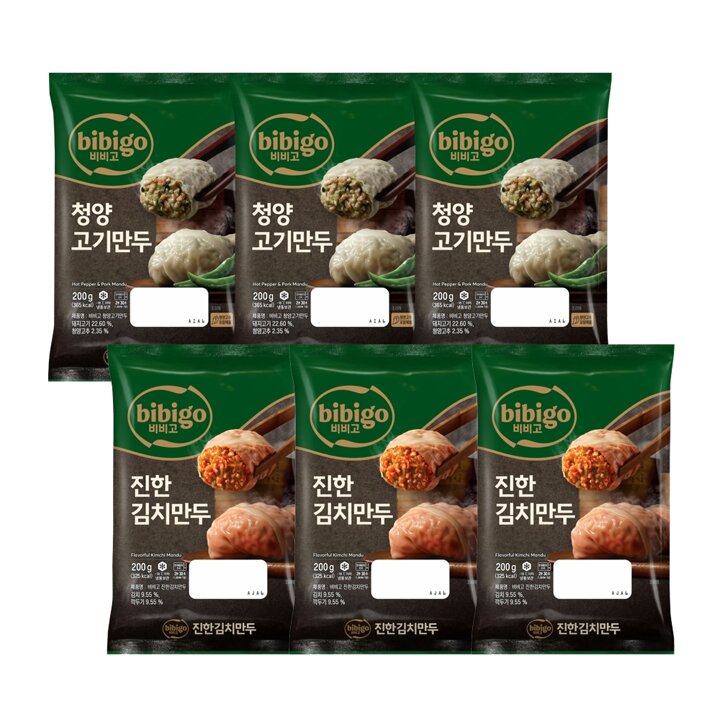 CJ 비비고 청양고기200gX3+진한김치만두200gX3