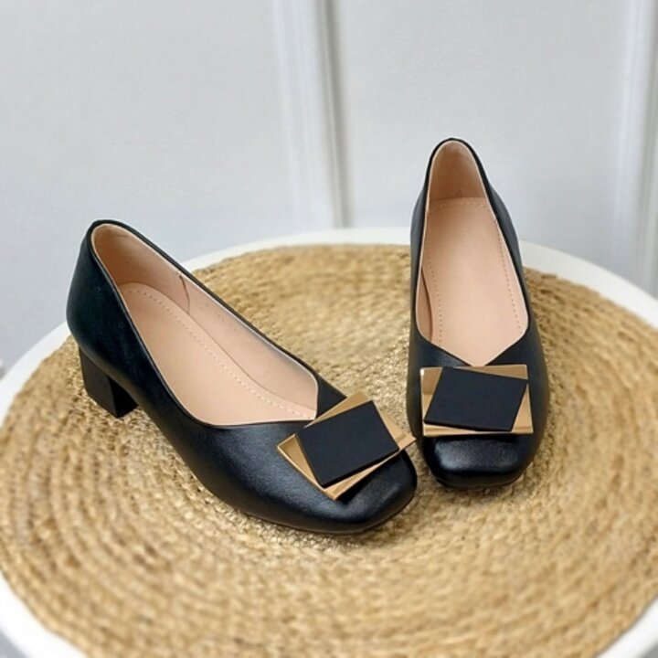 제이시 발볼편한 무지 외반증구두 4cm 여자구두 K211