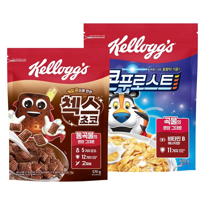 [켈로그] 시리얼 콘푸로스트 600g x 1개 + 첵스초코 570g x 1개