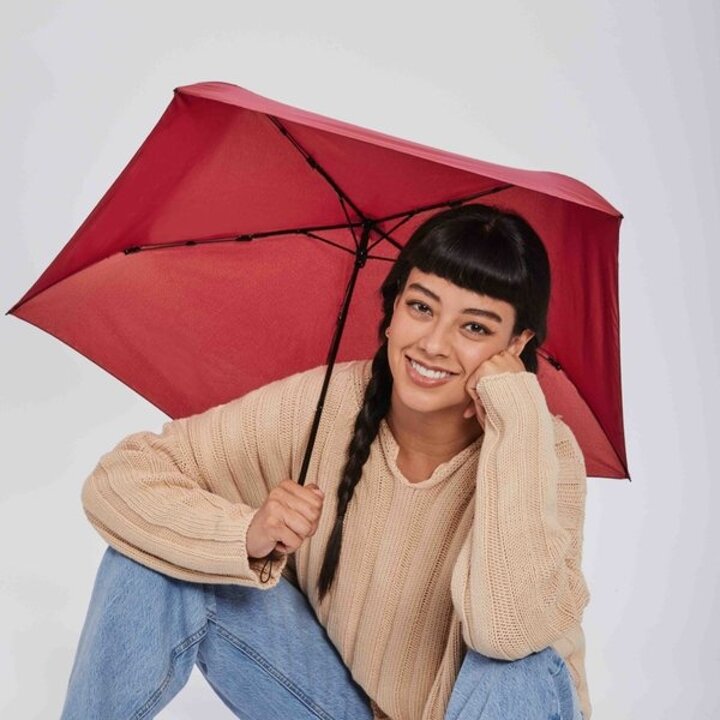 에어로라이트-1 다크 레드 여성 수동 3단 우양산 양우산 20cm 86g UPF 50+