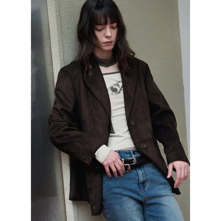 (신세계 사우스시티)디바이드 싱글 스웨이드 블레이저 [2color]
